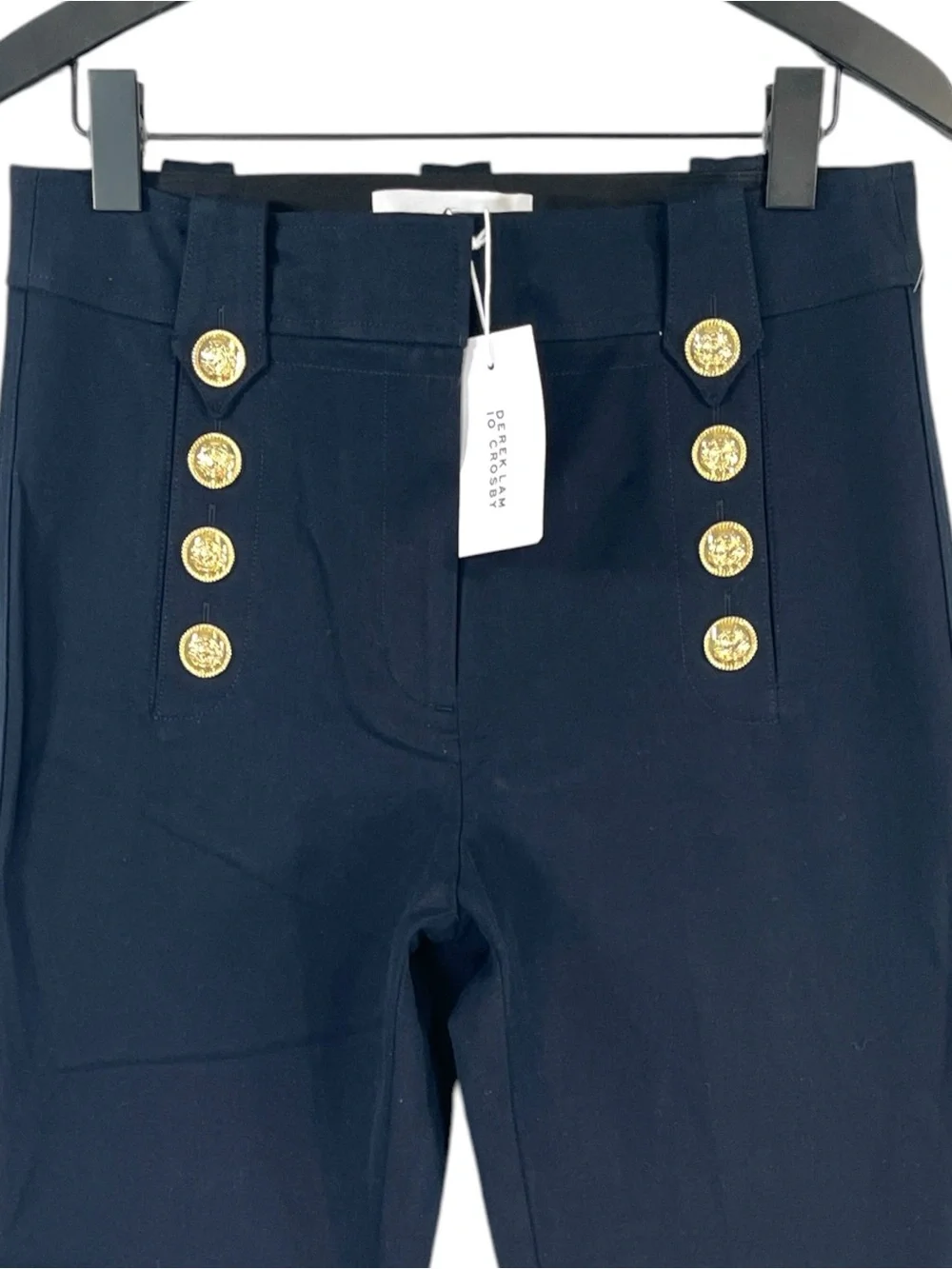 NWT Derek Lam 10 Crosby Robertson Crop Flare Trouser size 8 in Midnight Navy